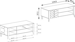 Szafka RTV stojąca ALICANTE 135 cm do Salonu pod Telewizor - Czarny