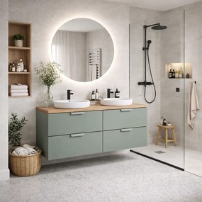 Zielona wisząca szafka pod umywalkę R2-E49