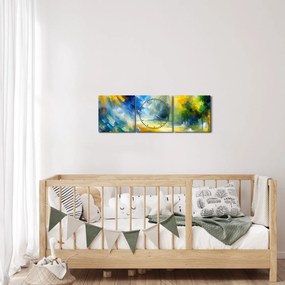 Obraz - Abstrakcyjny słoneczny dzień (z zegarem) (90x30 cm)