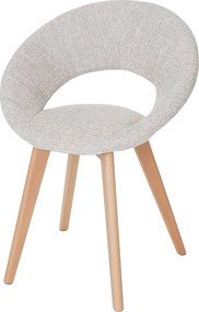 Krzesło do jadalni Almada III,  tekstylny, kremowy/szary