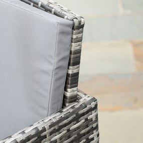 Outsunny komplet stół z krzesłami z technorattanu zestaw ogrodowy komplet 11 el. z poduszkami szary