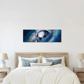 Obraz - Piłka nożna w kosmosie (z zegarem) (90x30 cm)
