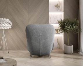Fotel LUIS skandynawski wolnostojący na metalowych nogach w tkaninie ANTHOLOGY 18