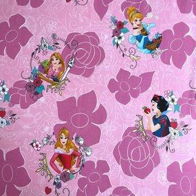 Różowe bawełniane prześcieradło dziecięce z gumką 90x200 cm The Pincesses "Pink" – Jerry Fabrics
