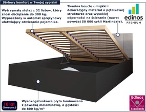 Czarne łóżko z materacem i beżowym zagłówkiem 120x200 P6-E01