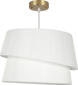 HOMCOM Elegancka lampa wisząca z podwójnym kloszem, regulowana wysokość, do salonu, biały | Aosom PL