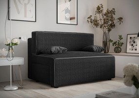 Czarna tapicerowana sofa z funkcją spania E3-B38