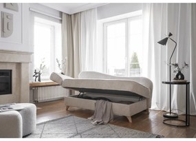 Beżowy sztruksowy szezlong (lewostronny) Chic Charlotte – Miuform