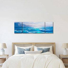 Obraz - Obraz olejny przedstawiający morze z mewami (170x50 cm)
