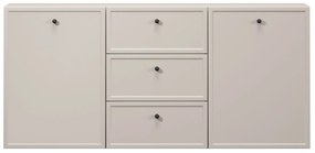 Komoda wisząca Lorini 150 cm z szufladami - kaszmir / czarne uchwyty