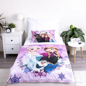 Bawełniana pościel dziecięca do łóżeczka 100x135 cm Frozen "Purple" – Jerry Fabrics
