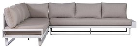 Biało-szara aluminiowa sofa ogrodowa (lewostronna) Flint – Exotan