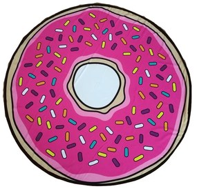 Różowy bawełniany ręcznik plażowy ø 150 cm Donut – JAHU collections