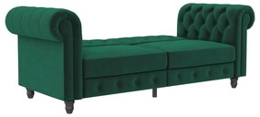 Ciemnozielona aksamitna rozkładana sofa 236 cm Felix – Støraa