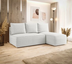 Biała sofa narożna z pojemnikiem S0-B04