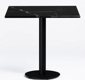 Kwadratowy Stolik Barowy Z Marmuru Rocher Marmur Nero Marquina & ~60 Cm - Sklum