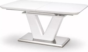 Nowoczesny stół rozkładany Mishell 160-220/90 do jadalni w białym połysku, blat MDF lakierowany