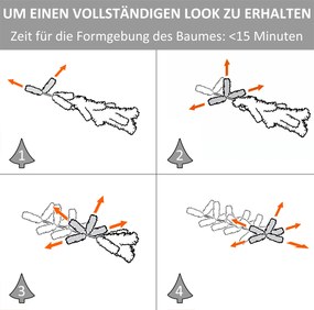 HOMCOM Mini Choinka ze sztucznym śniegiem, 60 cm wysokości, ze stojakiem cementowym, Kolorowa