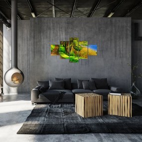 Obraz szlaku wzdłuż wody (125x70 cm)