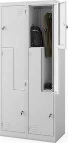 Szafa socjalna czterokomorowa Julia 80x45x185 cm szara