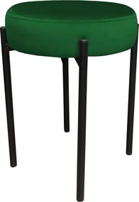 Taboret DIOR stelaż metalowy tkanina Welur : Kolor Stelaża - Czarny , Kolor tkaniny - VELVET - MG25, Typ tkaniny - Velvet