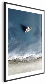 Plakat Jacht 21x30 cm z ramą czarną z marginesem ARTGEIST B