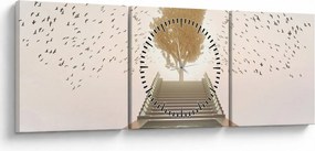 Obraz - Most do nieznanego (z zegarem) (90x30 cm)