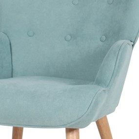 Fotel z podnóżkiem BLUE2, turkusowy