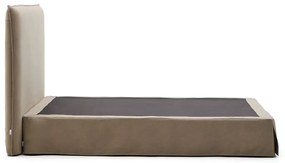 Szarobrązowe tapicerowane łóżko dwuosobowe 160x200 cm Jaira – Kave Home
