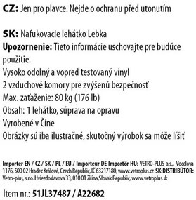 Vetro-Plus Nadmuchiwane leżak Piracka czaszka, 159x 120 cm