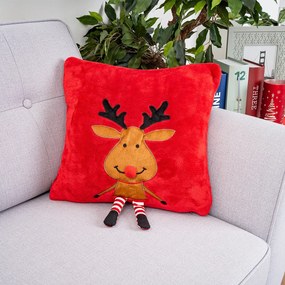 4Home Świąteczna poszewka na poduszkę Happy Reindeer, 40 x 40 cm