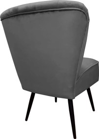 Fotel PRL tkanina Welur nogi metalowe : Kolor nogi - Czarna stożek, Kolor tkaniny - VELVET - BL14