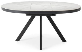 Okrągły rozkładany stół z dodatkowym blatem z ceramicznym blatem ø 120 cm Bela – Marckeric