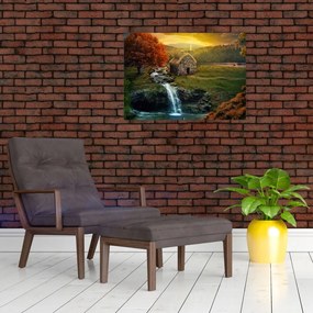 Obraz domku w bajkowym krajobrazie (70x50 cm)