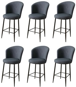 Zestaw krzeseł barowych Fora Anthracite and Black 6 szt., 6 szt.