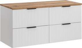 Szafka łazienkowa Adel 120 cm biały mat/dąb wotan pod umywalki nablatowe