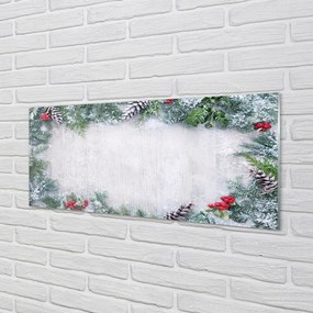 Szklany Panel Szyszki w Zimowym Śniegu