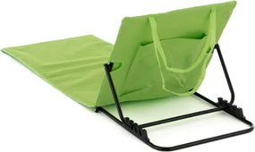 Składana mata plażowa z oparciem, zielona, 158x58 cm, Oxford