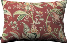 Poszewka Kinga na poduszkę prostokątną kolor czerwony tkanina wzorzysta