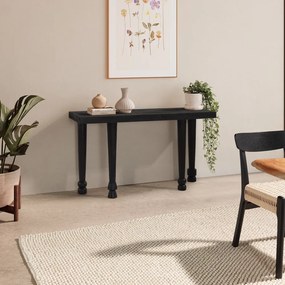 Czarna konsola z litego drewna mango 40x130 cm Inaya – MOME