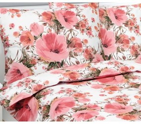 Bellatex Pościel bawełniana Hibiskus różowy, 140 x 200 cm, 70 x 90 cm