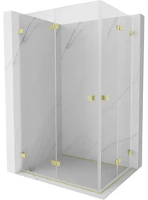 Mexen Lunar-F Duo kabina prysznicowa składana 100 x 95 cm, transparent, złota szczotkowana - 836-100L-095P-55-00
