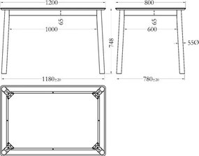 Stół w dekorze dębu 80x120 cm Barlow – Actona