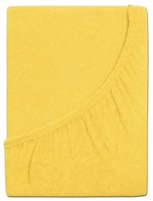 PrzytulneMieszkanie.pl Frotte prześcieradło do dziecięcego łóżeczka EXCLUSIVE 70x140 cm jasnożółte