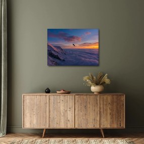Obraz o zachodzie słońca, Mt. Blanc (70x50 cm)