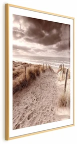 Plakat Odległa wydma 21x30 cm z ramą złotą z marginesem ARTGEIST B