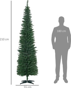 HOMCOM Sztuczna choinka Tanne, ze stojakiem, 2,1 m, Zielona | Aosom PL
