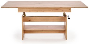 Rozkładany ławo-stół, podnoszony blat, dąb artisan 120-160/70/61-72 ERIKA