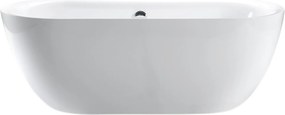 Wanna wolnostojąca akrylowa owalna 150 x 75 cm LARSO z przelewem okrągłym chrom | Możliwa opcja Go Color : Wybierz swój kolor - biały