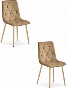 Krzesło Valora TYRA z brązowymi aksamitnymi nogami z drewna x2